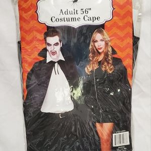 NEW Black Cape vintage 56 inch adult novelty Halloween costume cosplay vampire